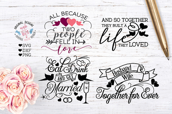 Wedding Cut File Bundle in Illustrations - product preview 1