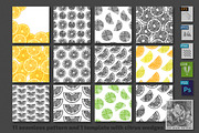 Seamless patterns with citrus wedges