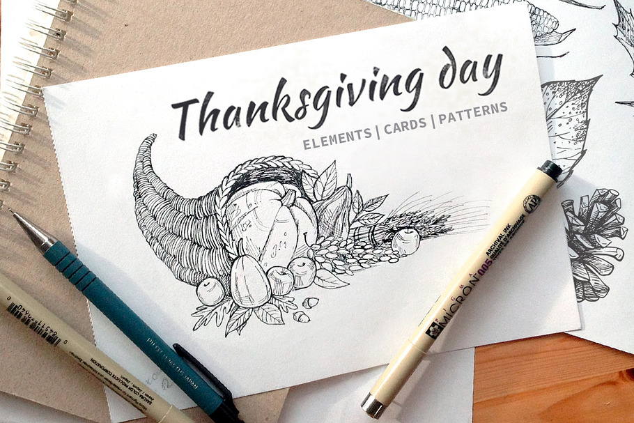 Thanksgiving Day illustrations in Illustrations - product preview 8