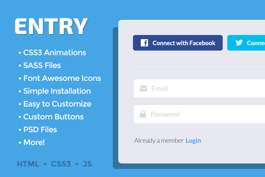ENTRY - Responsive Animated Logins in Bootstrap Themes - product preview 8