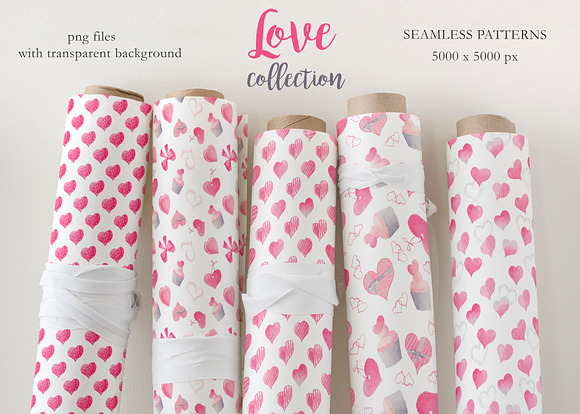 Watercolor Pink Love Collection in Illustrations - product preview 5