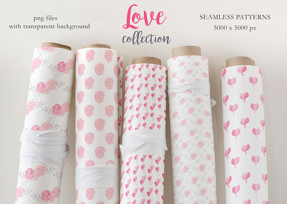 Watercolor Pink Love Collection in Illustrations - product preview 6