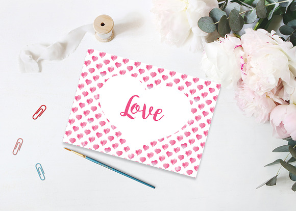 Watercolor Pink Love Collection in Illustrations - product preview 10