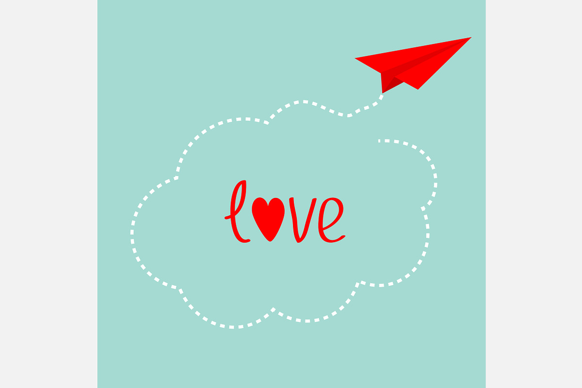 Red origami paper plane. Cloud in Illustrations - product preview 8