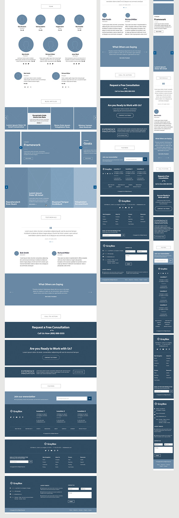 UX Assets Website Wireframe in Wireframe Kits - product preview 2