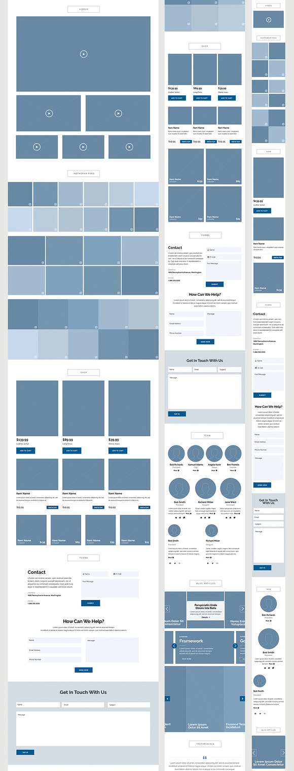 UX Assets Website Wireframe in Wireframe Kits - product preview 3
