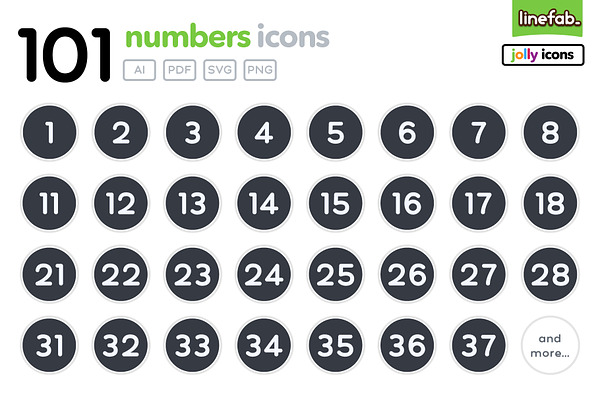 101 Numbers Icons - Jolly - Black