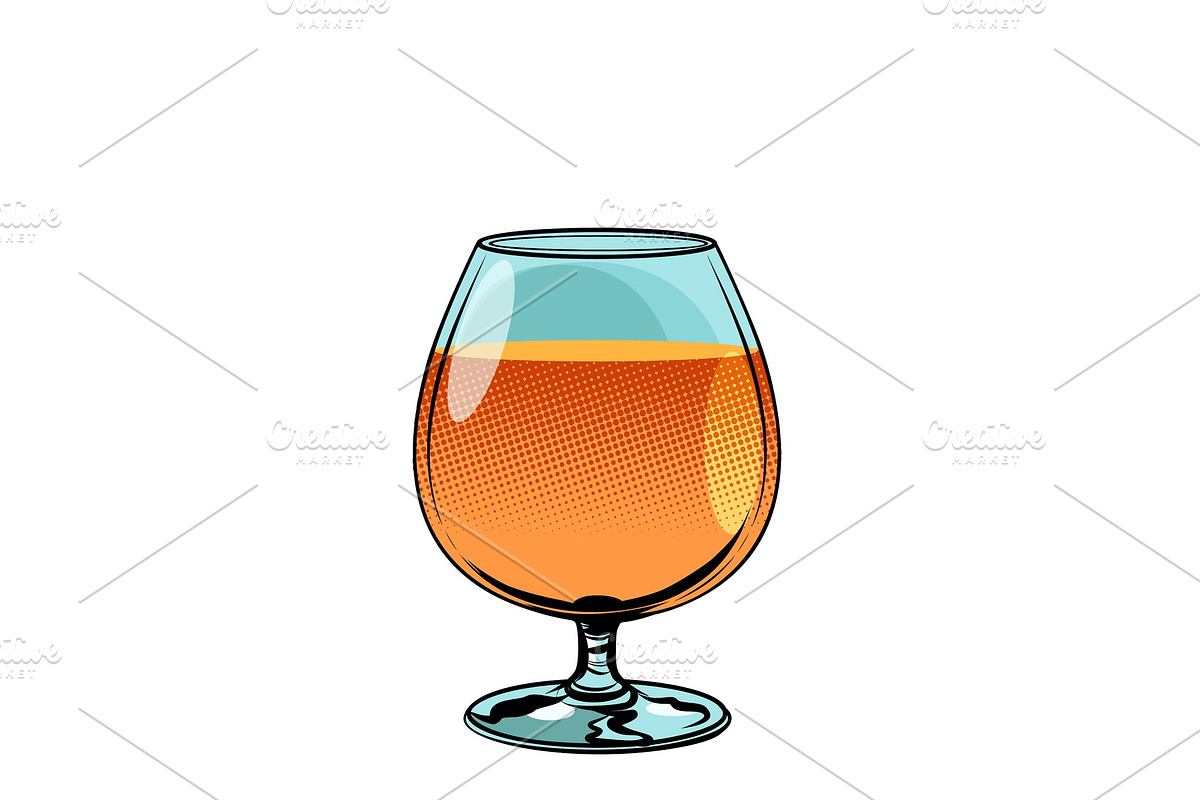 glass of cognac brandy in Illustrations - product preview 8