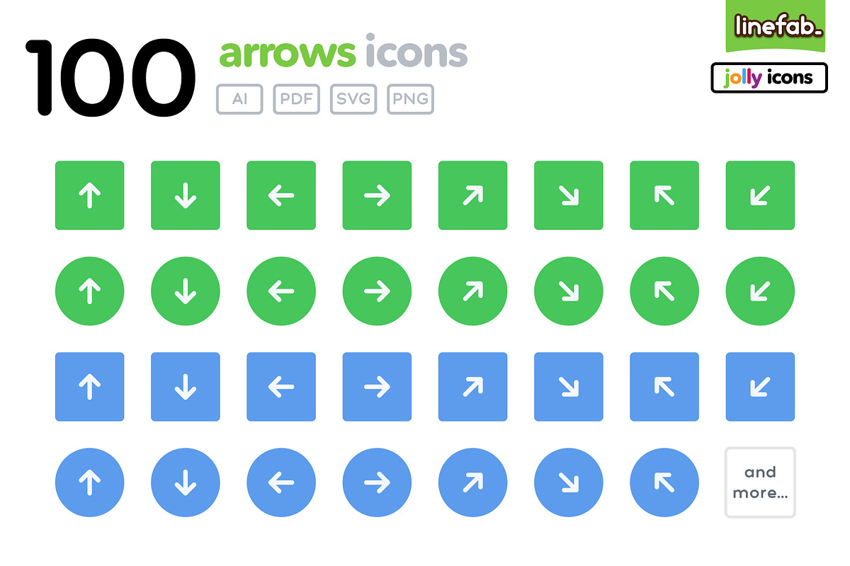 100 Arrows Icons - Jolly in Navigation Icons - product preview 8