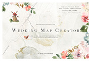 Watercolor Wedding Map Creator
