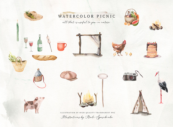 Watercolor Wedding Map Creator in Illustrations - product preview 6