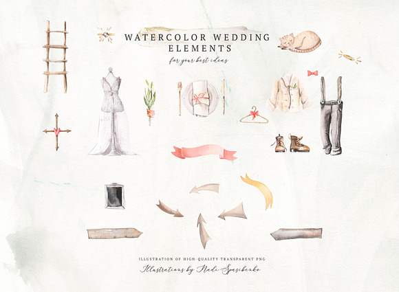 Watercolor Wedding Map Creator in Illustrations - product preview 8