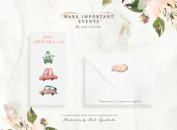 Watercolor Wedding Map Creator in Illustrations - product preview 16