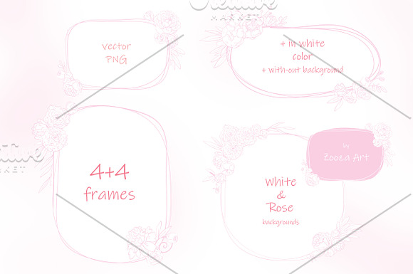 Wedding set: Peonies & Happy Birds in Illustrations - product preview 4