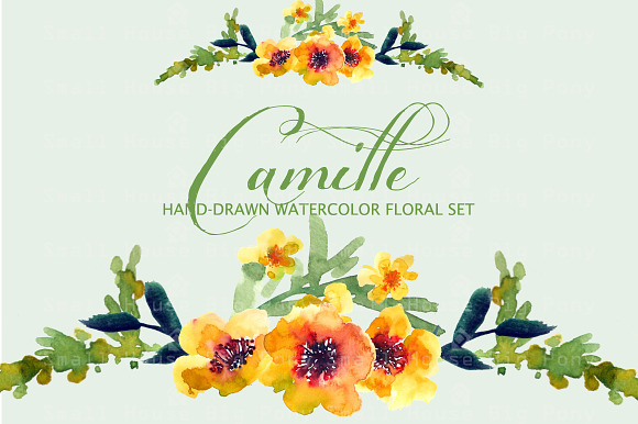 Camille- Watercolor Clip Art Set in Illustrations - product preview 2