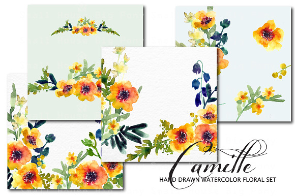 Camille- Watercolor Clip Art Set in Illustrations - product preview 4
