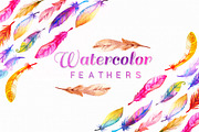 11 High Res Watercolor Feathers