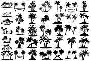 Palm Tree Silhouettes AI EPS PNG