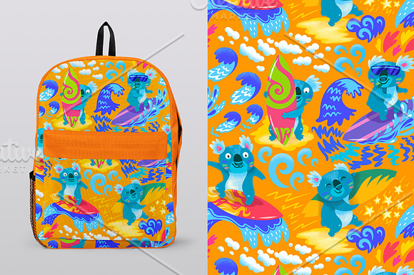 Surfing koalas in Patterns - product preview 3