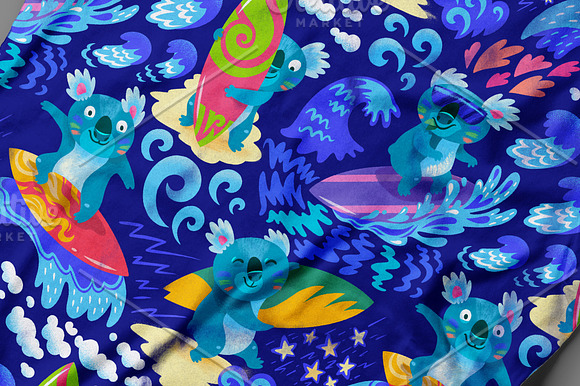 Surfing koalas in Patterns - product preview 8