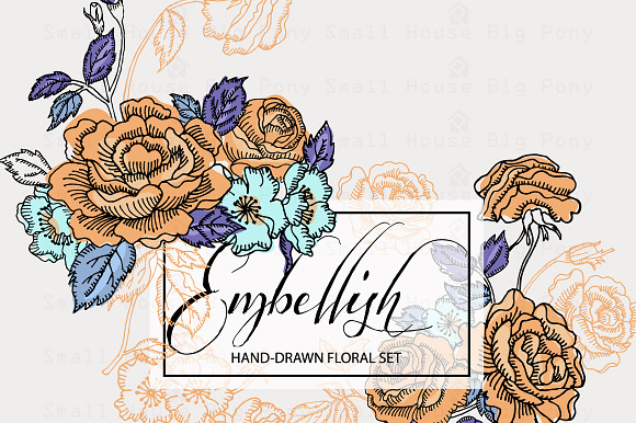 Embellish Roses- Vector and PNG File in Illustrations - product preview 1