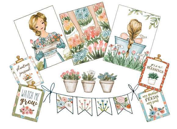 Gardening clipart set in Illustrations - product preview 2