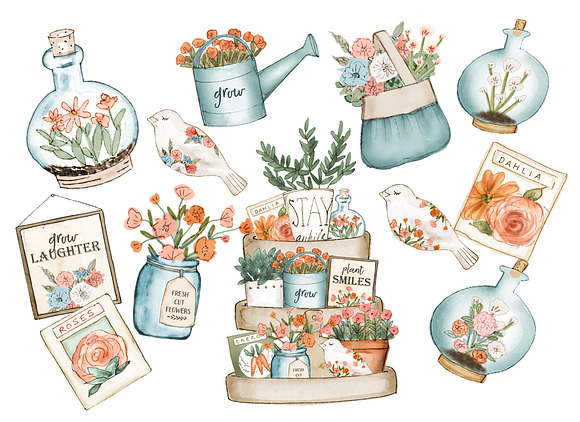Gardening clipart set in Illustrations - product preview 3