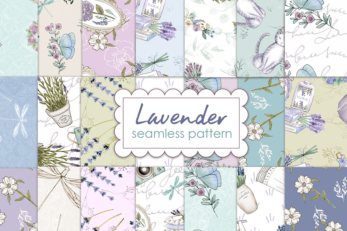 Lavender seamless pattern in Patterns - product preview 8