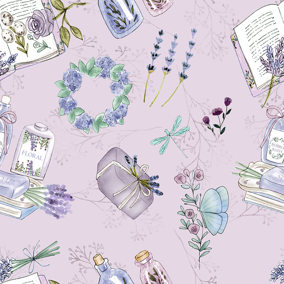 Lavender seamless pattern in Patterns - product preview 4