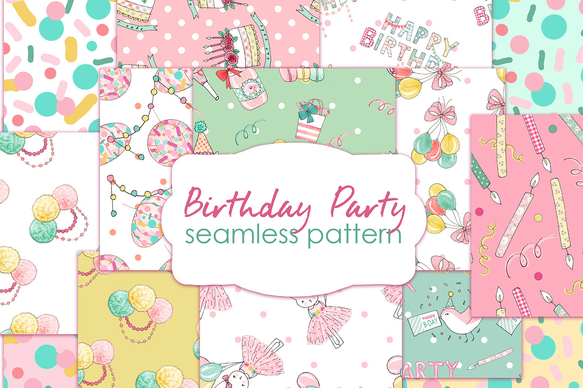 Birthday seamless patterns in Patterns - product preview 8