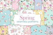 Spring seamless patterns