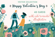 Happy Valentine's Day. Vector cards.