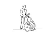 Patient on Wheelchair Continuous Lin