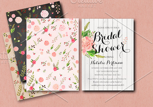 Floral patterns - watercolor paper in Patterns - product preview 1