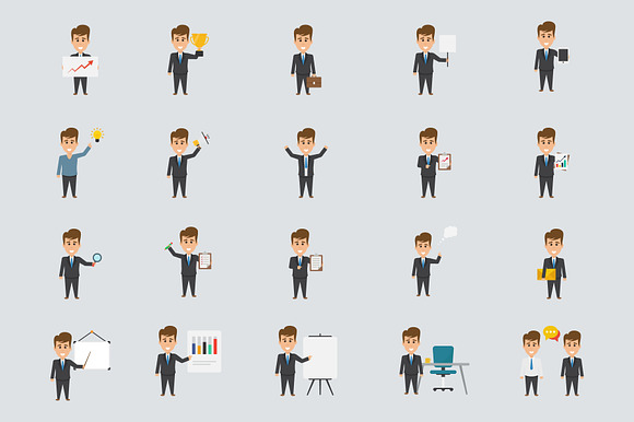 20 Business Concept Idea Characters  in Icons - product preview 3