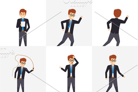 Manager Character In Different Poses in Icons - product preview 2