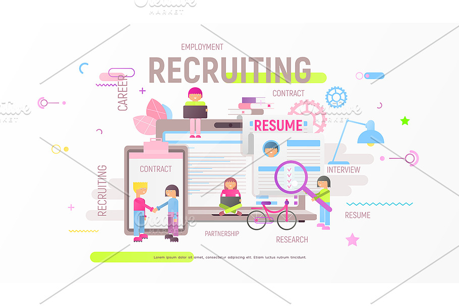 Recruitment Agency Banner in Illustrations - product preview 8