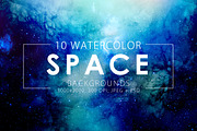 50% OFF Space Watercolor Backgrounds