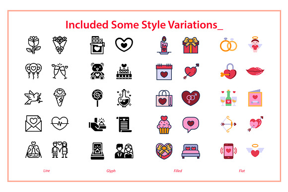 Love / Valentine / Wedding Icons Set in Love Icons - product preview 4