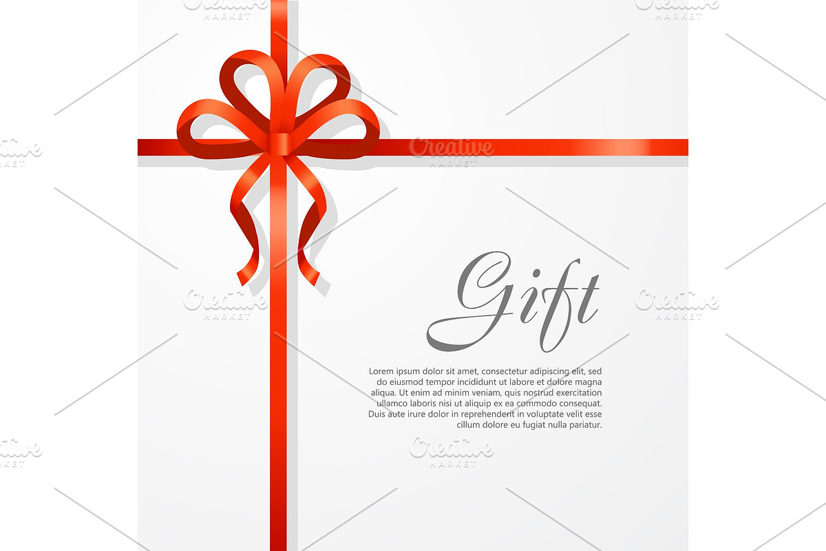 Gift. Red Wide Ribbon. Bright Bow in Objects - product preview 8