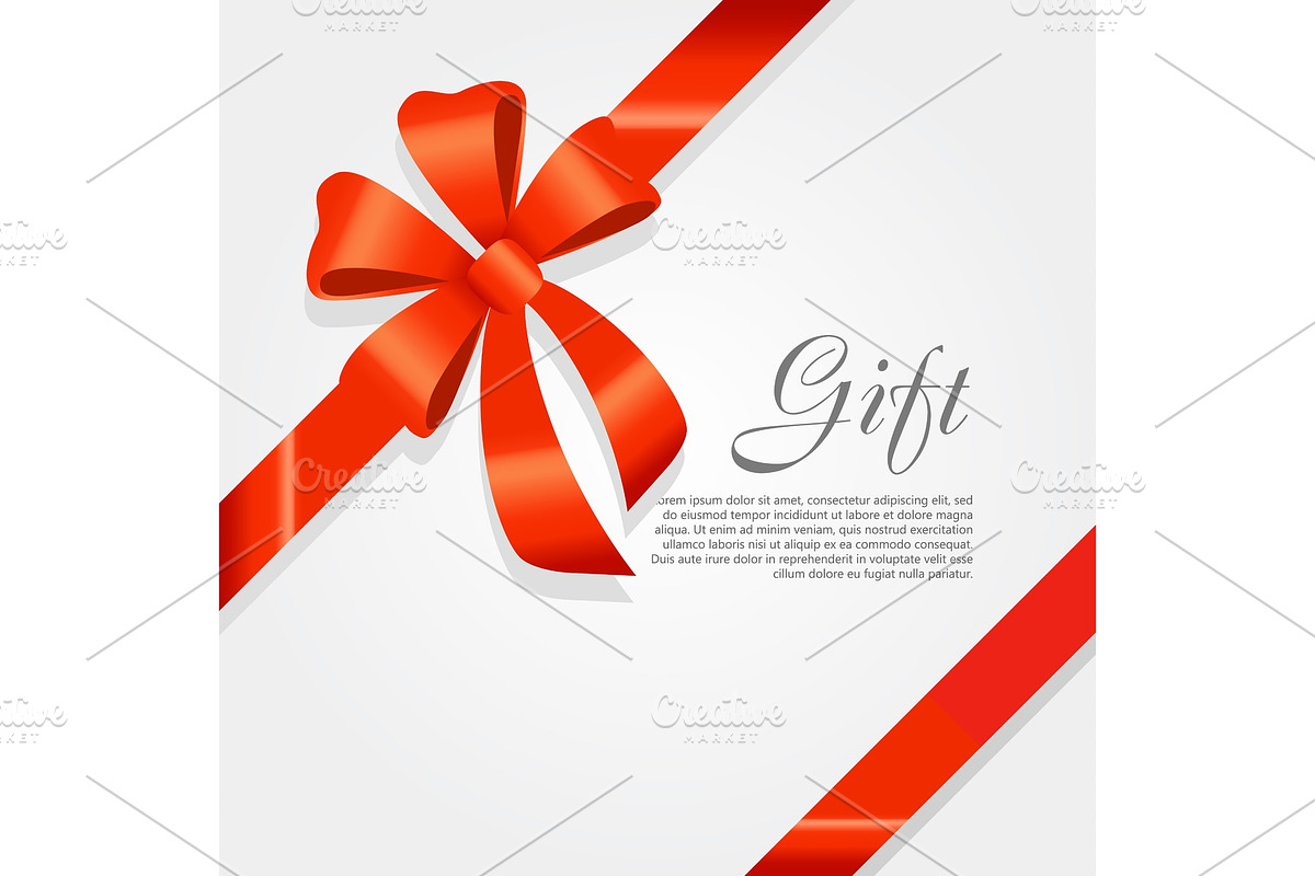 Gift. Red Wide Ribbon. Bright Bow in Objects - product preview 8