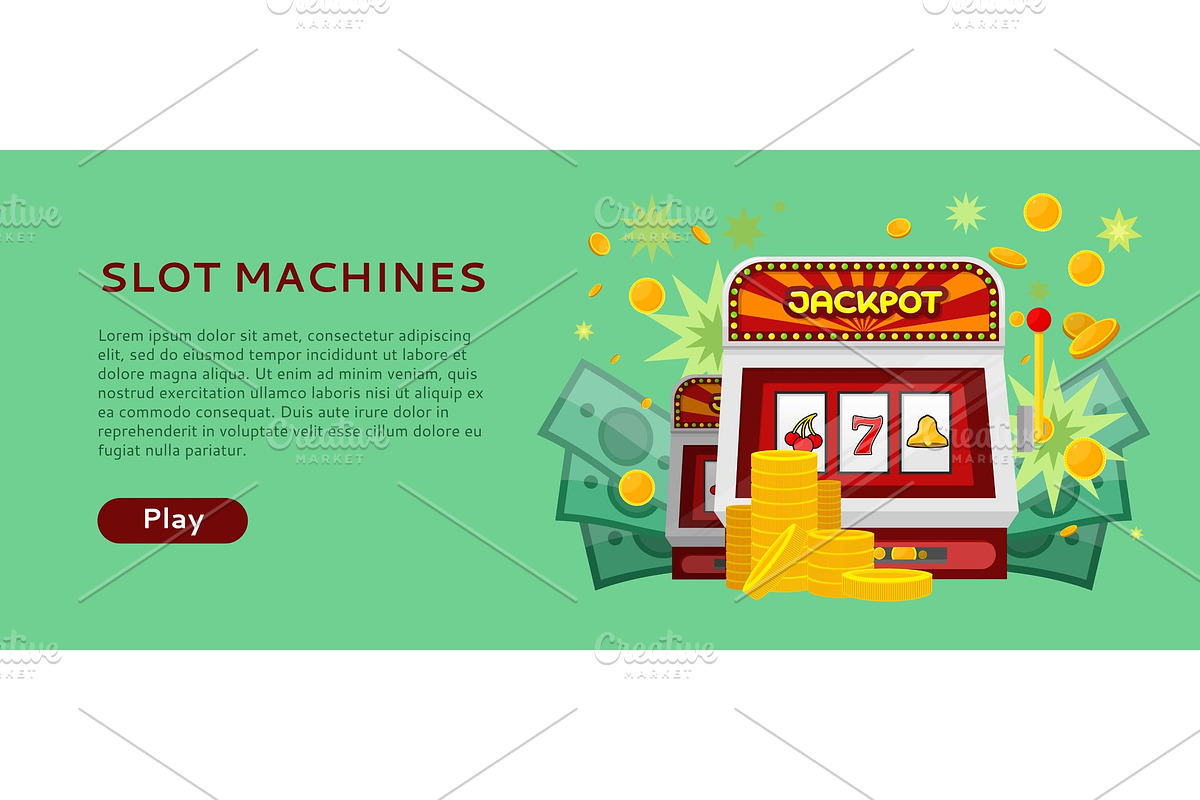 Slot Machine Web Banner Isolated on in Objects - product preview 8