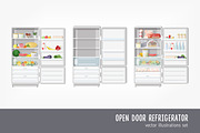 Fridge with food and empty