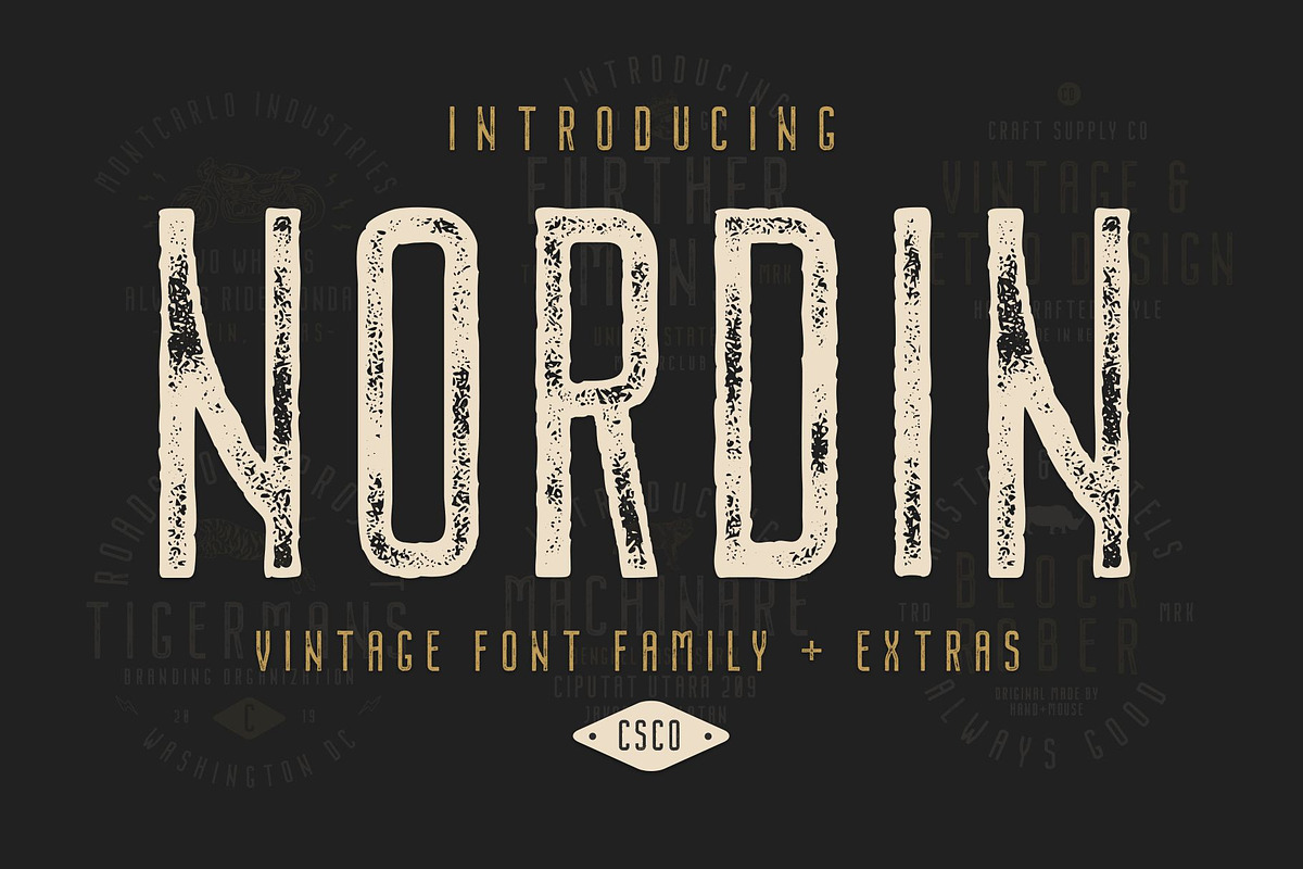Nordin Vintage Font Family + Extras in Sans-Serif Fonts - product preview 8