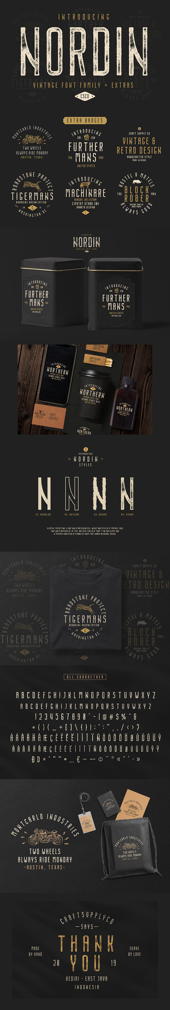 Nordin Vintage Font Family + Extras in Sans-Serif Fonts - product preview 9