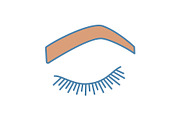 Steep arched eyebrow shape icon