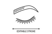 Microblading eyebrows linear icon