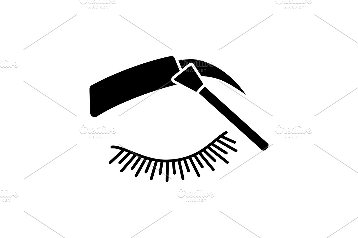 Eyebrows tinting glyph icon in Icons - product preview 8