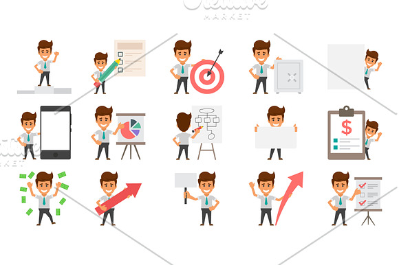 70 Happy Office Workers  in Icons - product preview 3