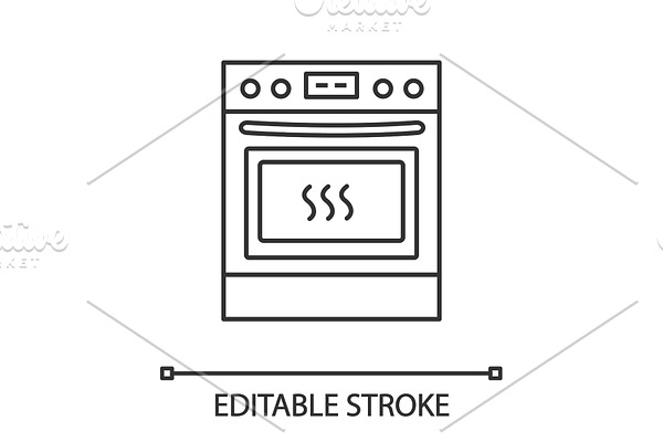 Kitchen stove linear icon
